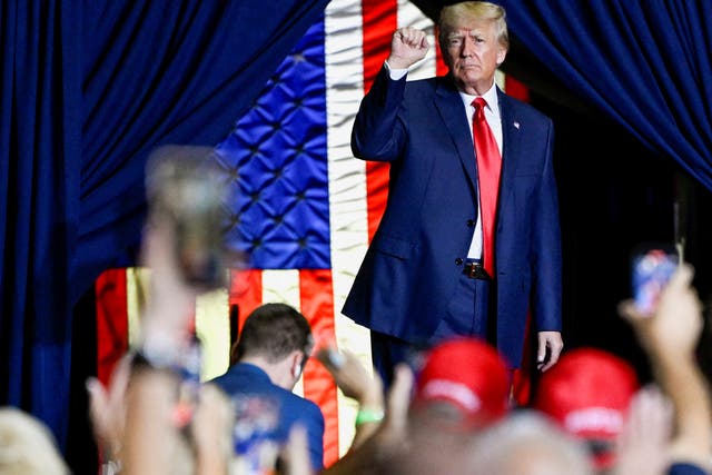 <p>Former US president Donald Trump has appeared to embrace QAnon on Truth Social</p>