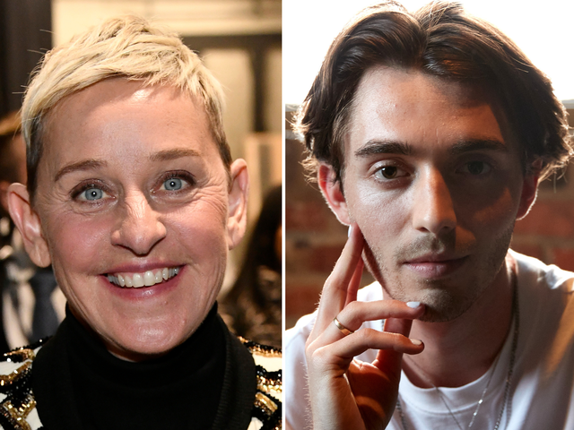 <p>Ellen DeGeneres and Greyson Chance</p>