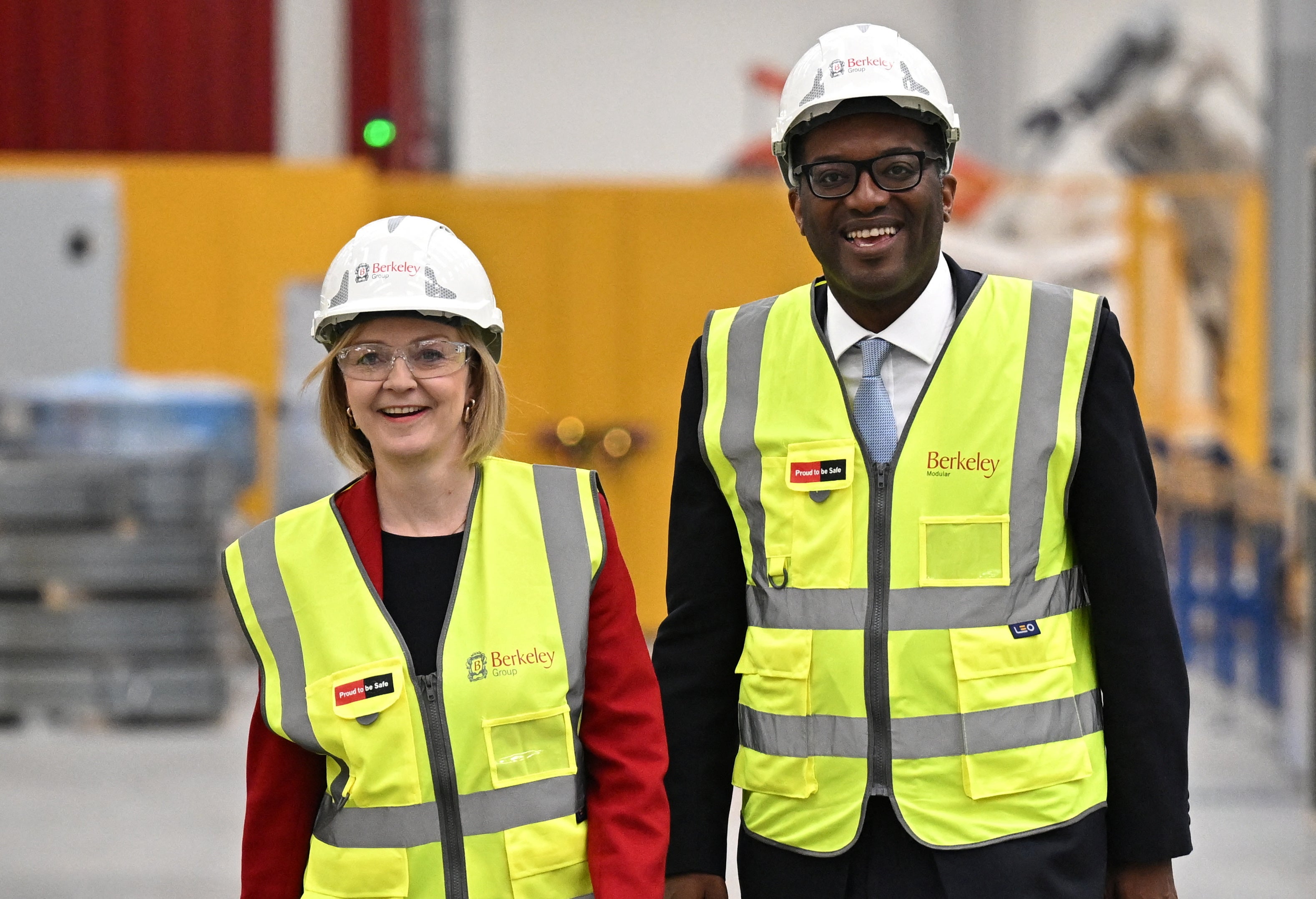 Liz Truss and chancellor Kwasi Kwarteng visit a factory in Kent after the mini-Budget
