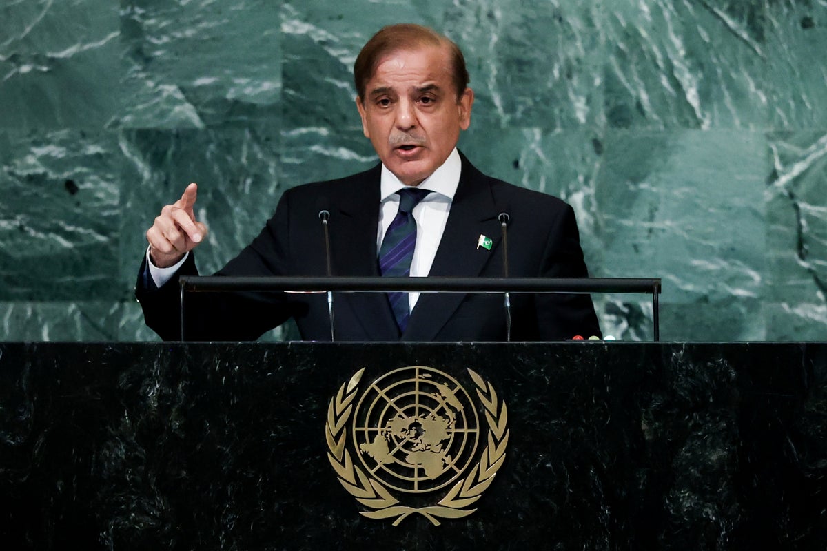 Pakistan's prime minister talks Kashmir, floods at UN