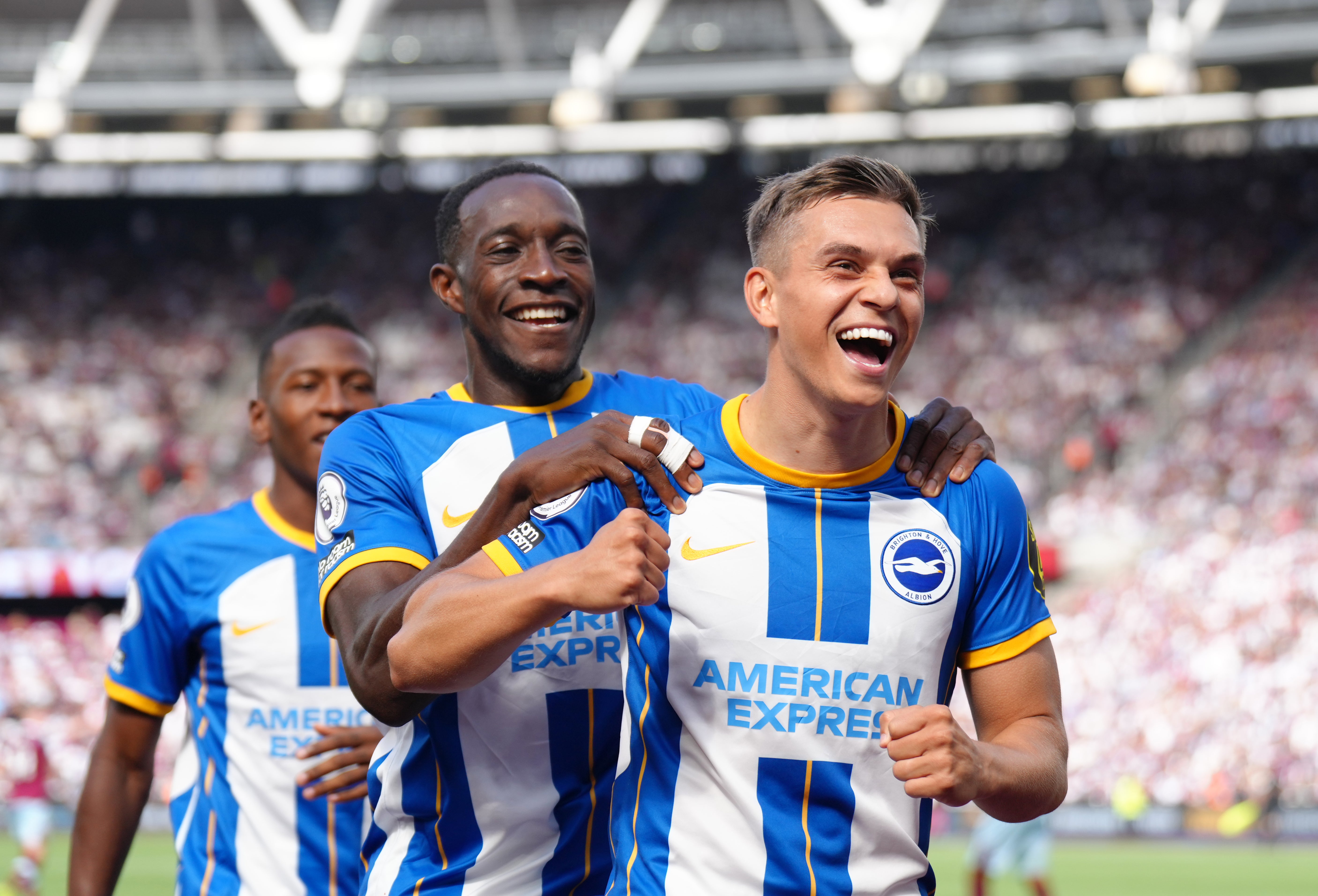 Leandro Trossard, right, says Brighton can flourish under new boss Roberto De Zerbi following the loss of Graham Potter to Chelsea (John Walton/PA)