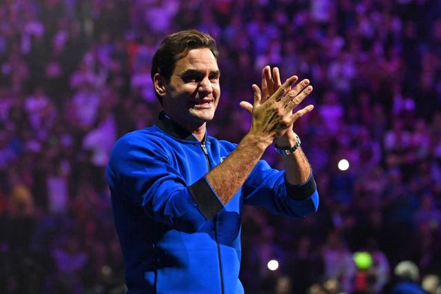 <p>Roger Federer was tearful when he addressed the crowd for the last time  </p>