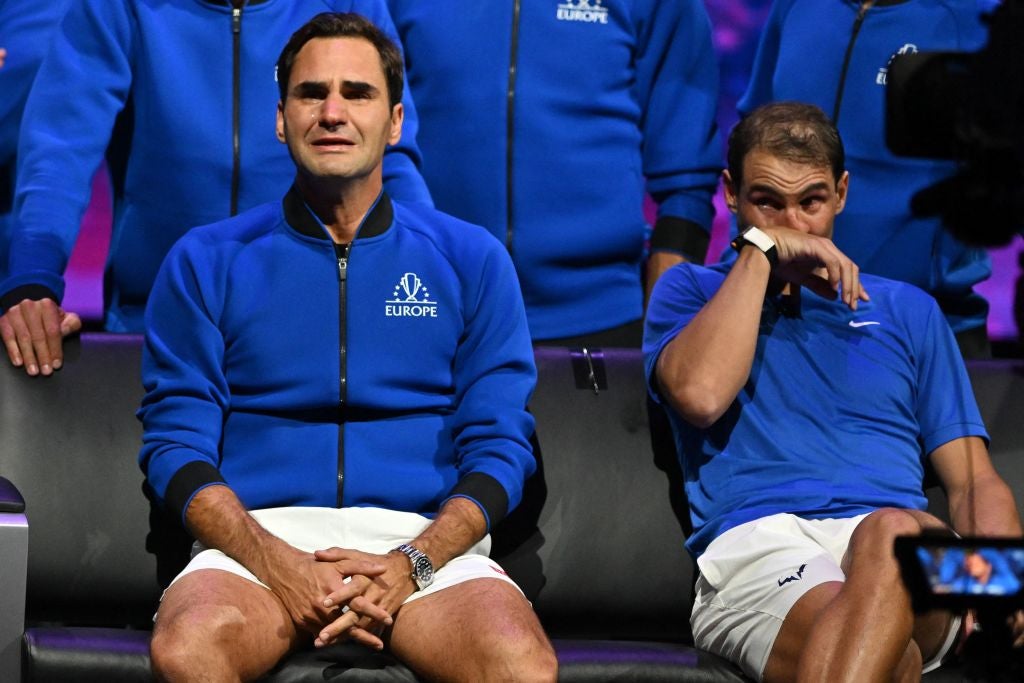 Federer and Nadal were in tears together at courtside