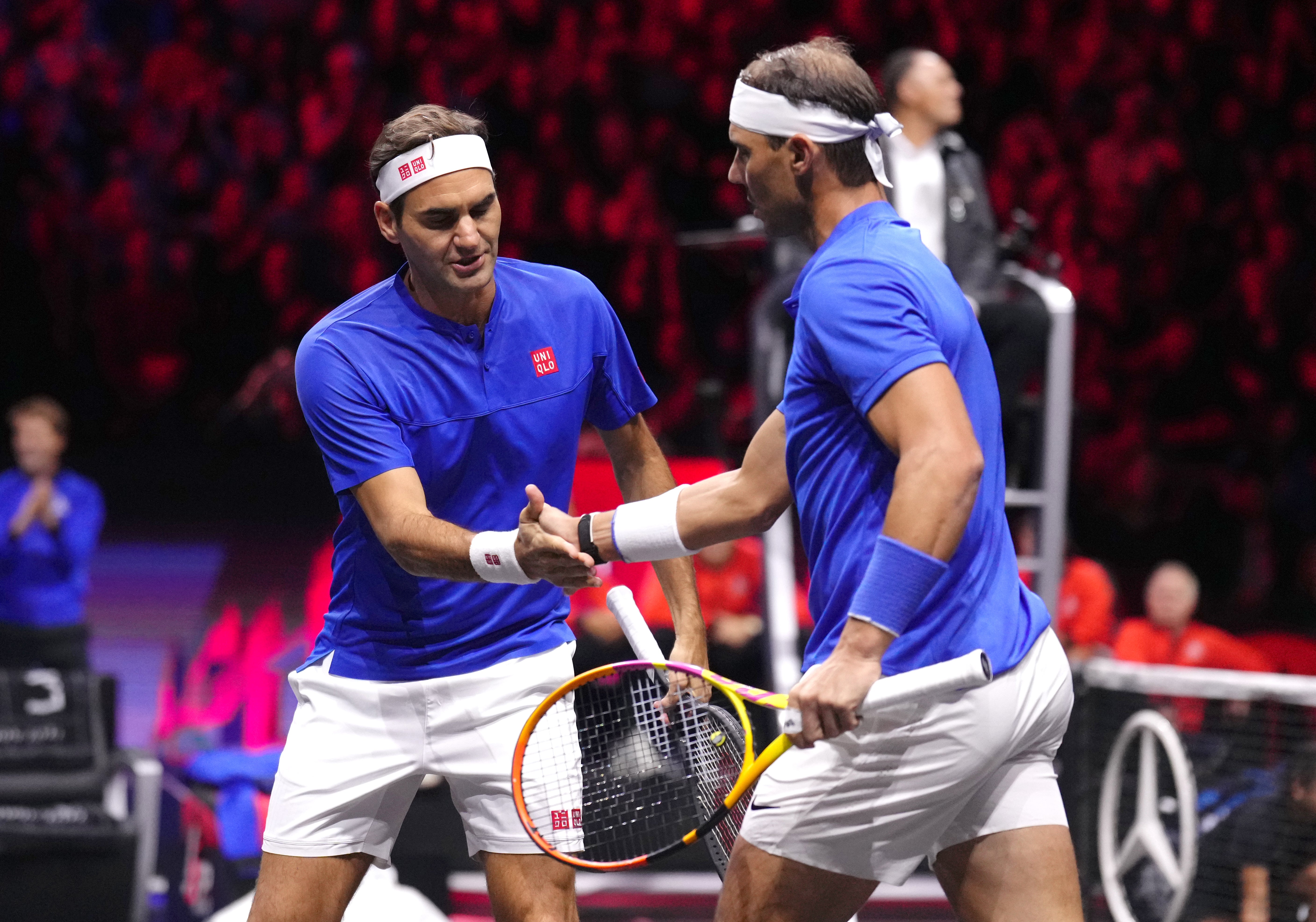 Rafael Nadal partnered Federer (John Walton/PA)