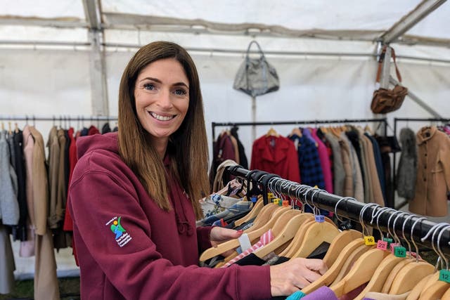 <p>Debbie Coulson at the Festival of Thrift’s swap shop </p>