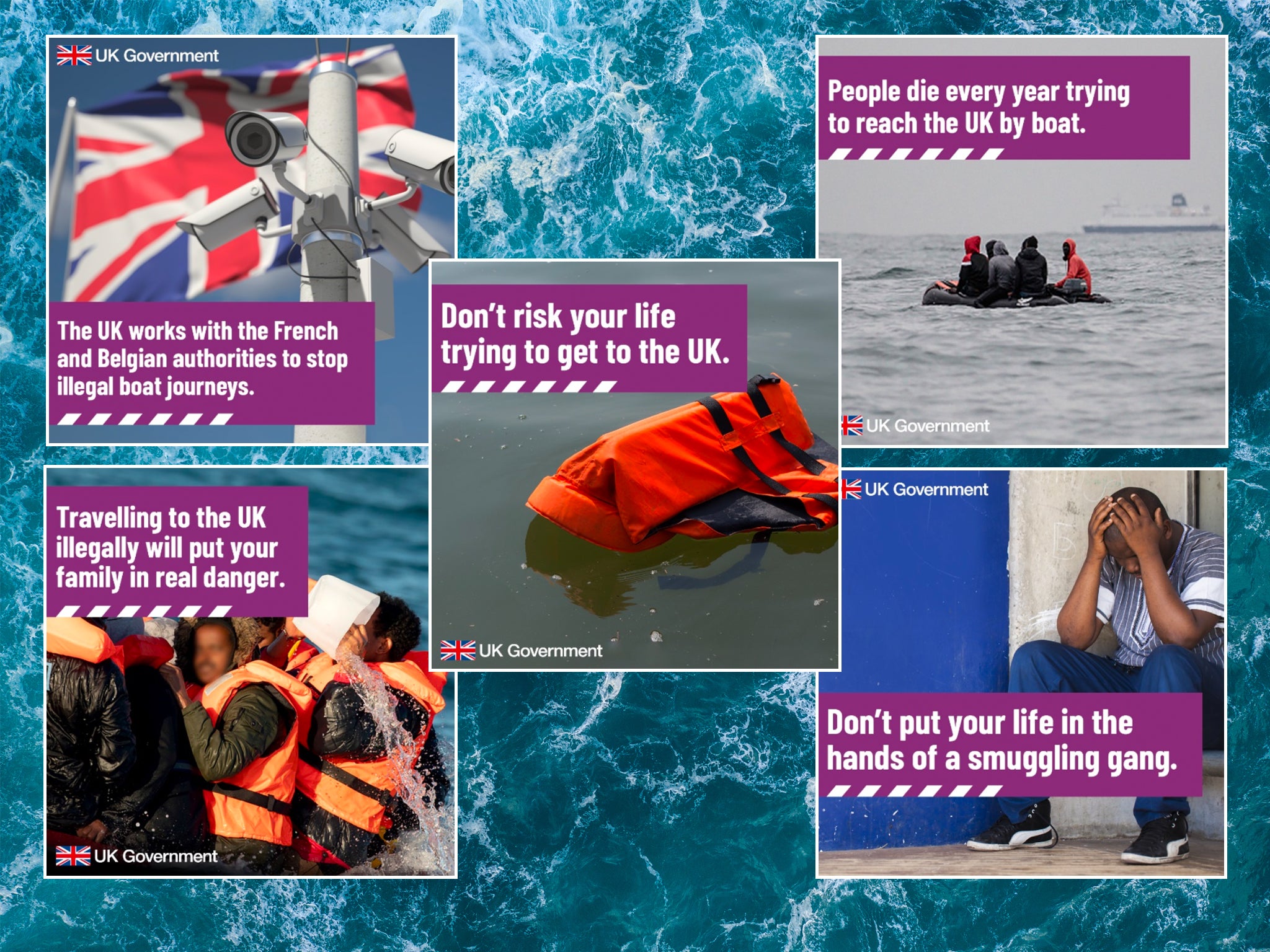 <p>Some of the social media ads designed to deter migrants </p>