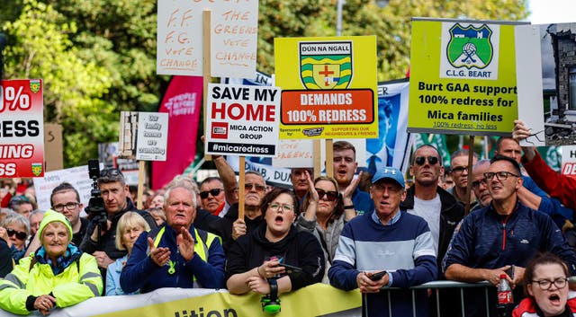 Thousands have attended a demonstration against the cost of living crisis in Dublin (Damien Storan/PA)
