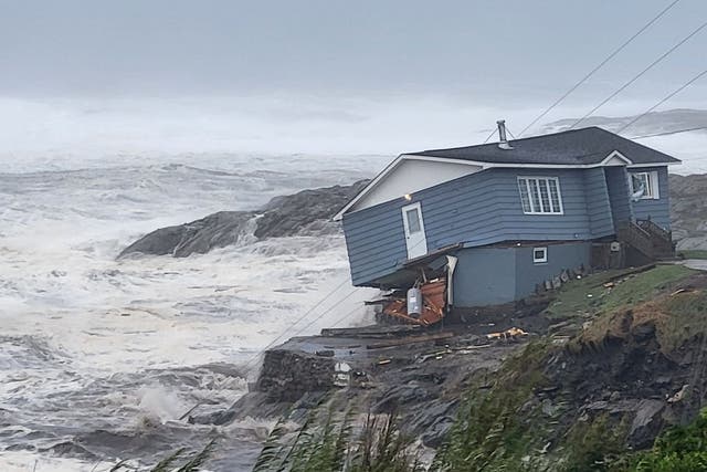 <p>A home damaged on the coast of Newfoundland  </p>