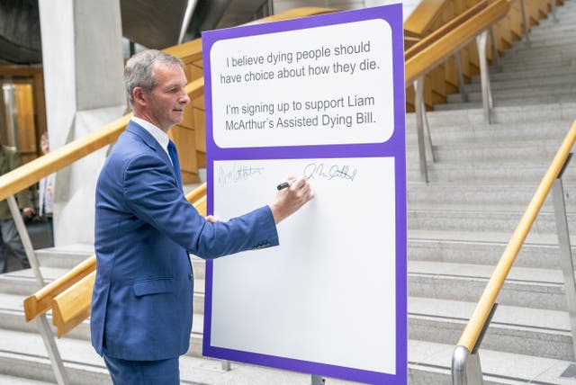 Dignitas said it was ‘supportive’ of Liam McArthur bid to legalise assisted dying in Scotland – as it accused politicians in the UK of ‘outsourcing’ the emotive issue (Jane Barlow/PA)