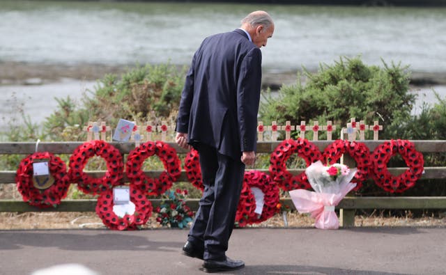 The memorial marks the deathsof 18 soldiers on August 27 1979 (PA)