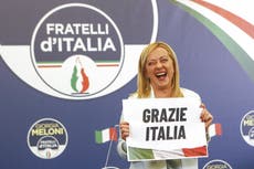 Giorgia Meloni vows to ‘unite’ Italy as far-right set for power after election