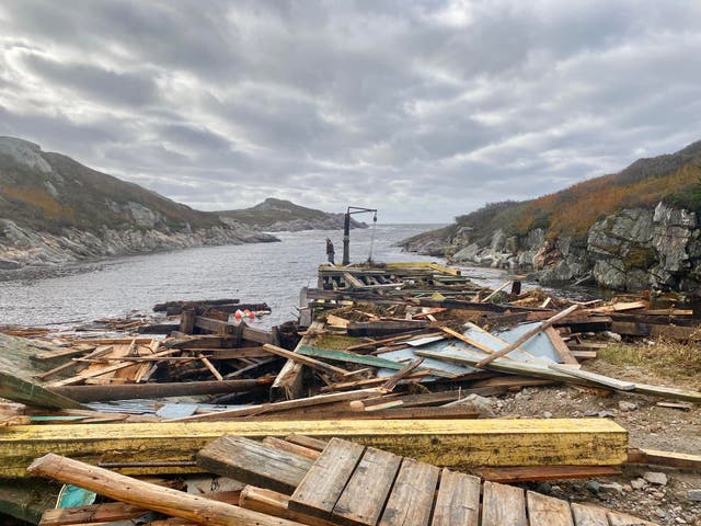 Los daños causados por el huracán Fiona en Fox Roost-Margaree, Terranova y Labrador, Canadá