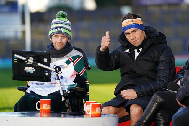 <p>Kevin Sinfield (right) has been inspired to raise money by his great friend Rob Burrow’s fight against motor neurone disease</p>