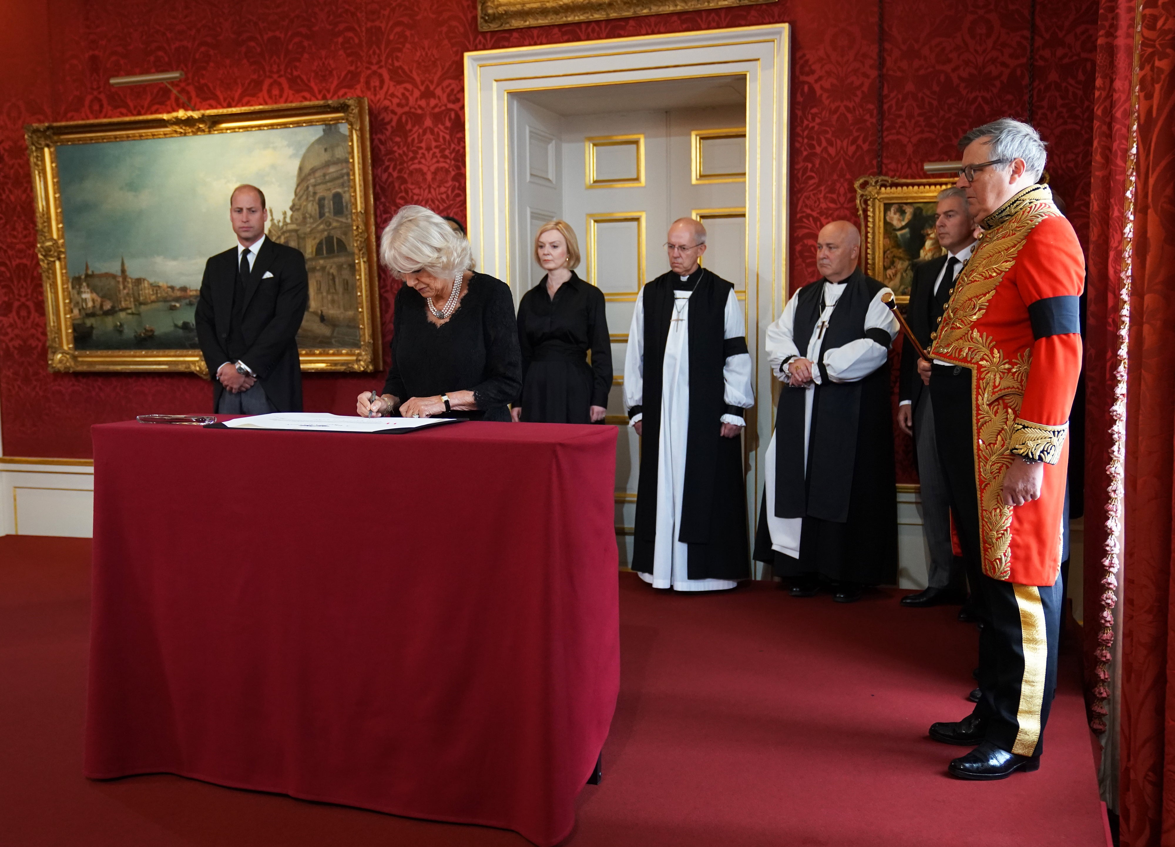 The Duke of Norfolk (far right) at the Accession Council ceremony