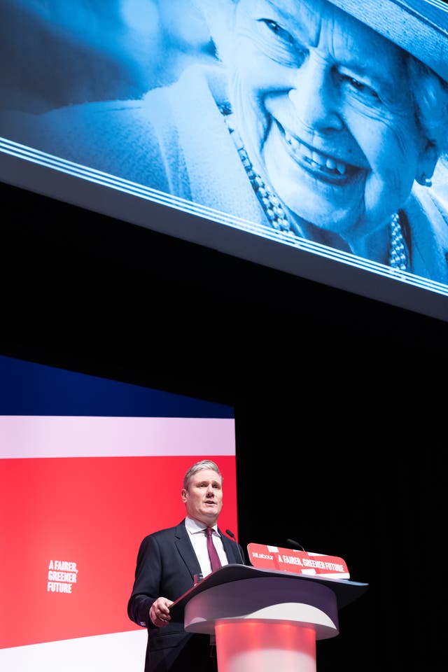 Labour party leader Sir Keir Starmer leads tributes to Queen Elizabeth II during the Labour Party Conference in Liverpool. Picture date: Sunday September 25, 2022 (Stefan Rousseau/PA)