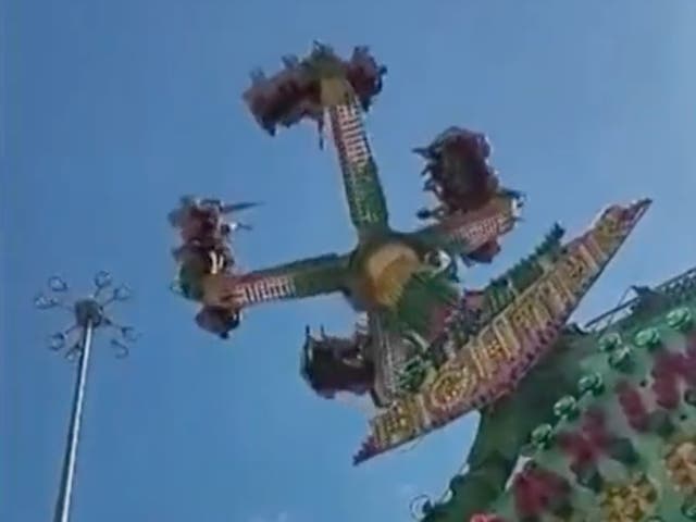 <p>A cell phone video of the falling cell phone falling from a ride at the Oklahoma State Fair</p>