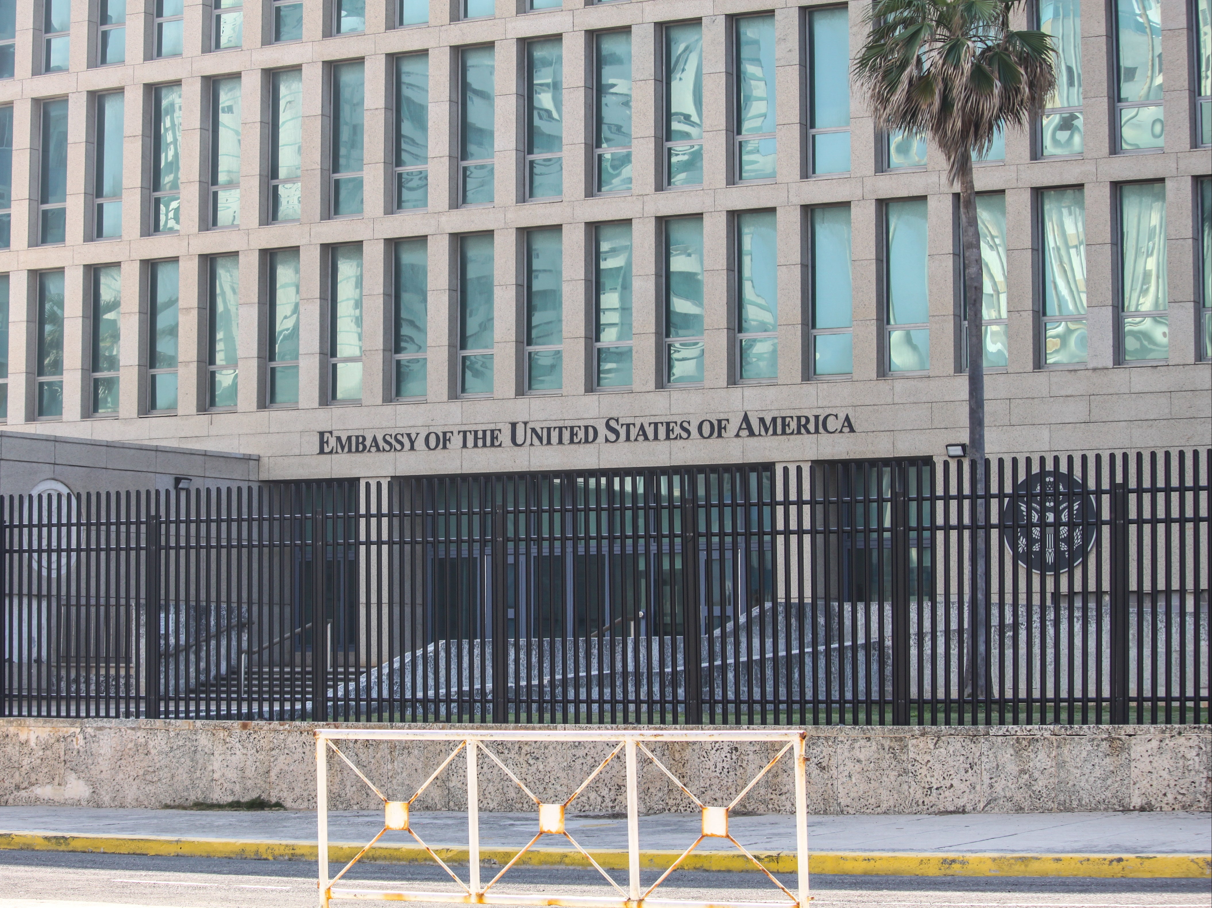 Outside the US embassy in Havana, Cuba