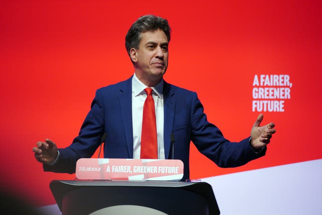 Shadow climate change secretary Ed Miliband Ed Miliband during the Labour Party conference at the ACC Liverpool (Peter Byrne/PA)