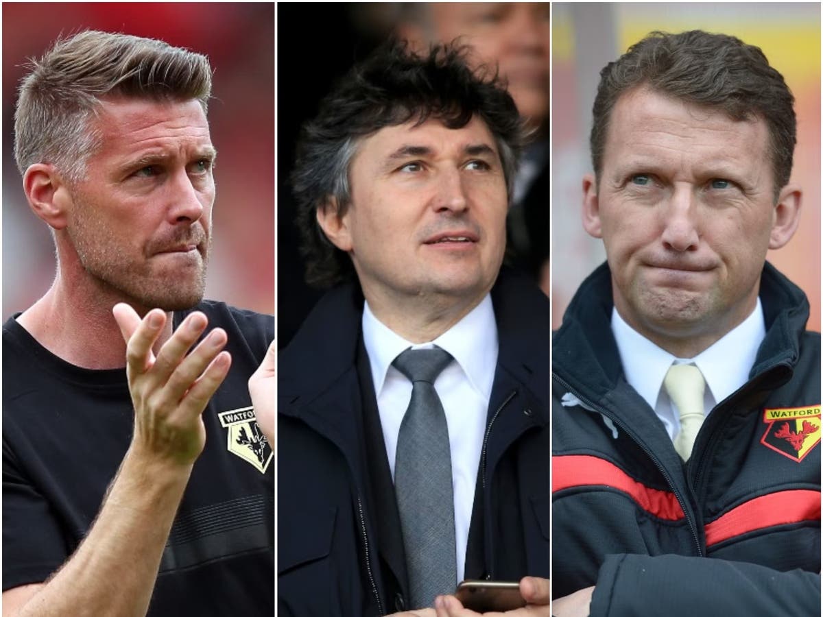 Watford&rsquo;s turbulent managerial history under the Pozzo family&rsquo;s ownership