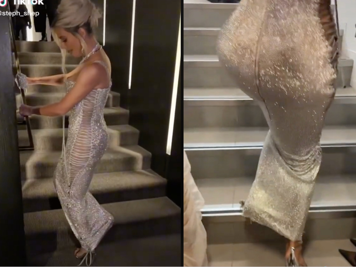 Kim Kardashian mocked after struggling to walk up stairs in Dolce & Gabbana  dress | The Independent