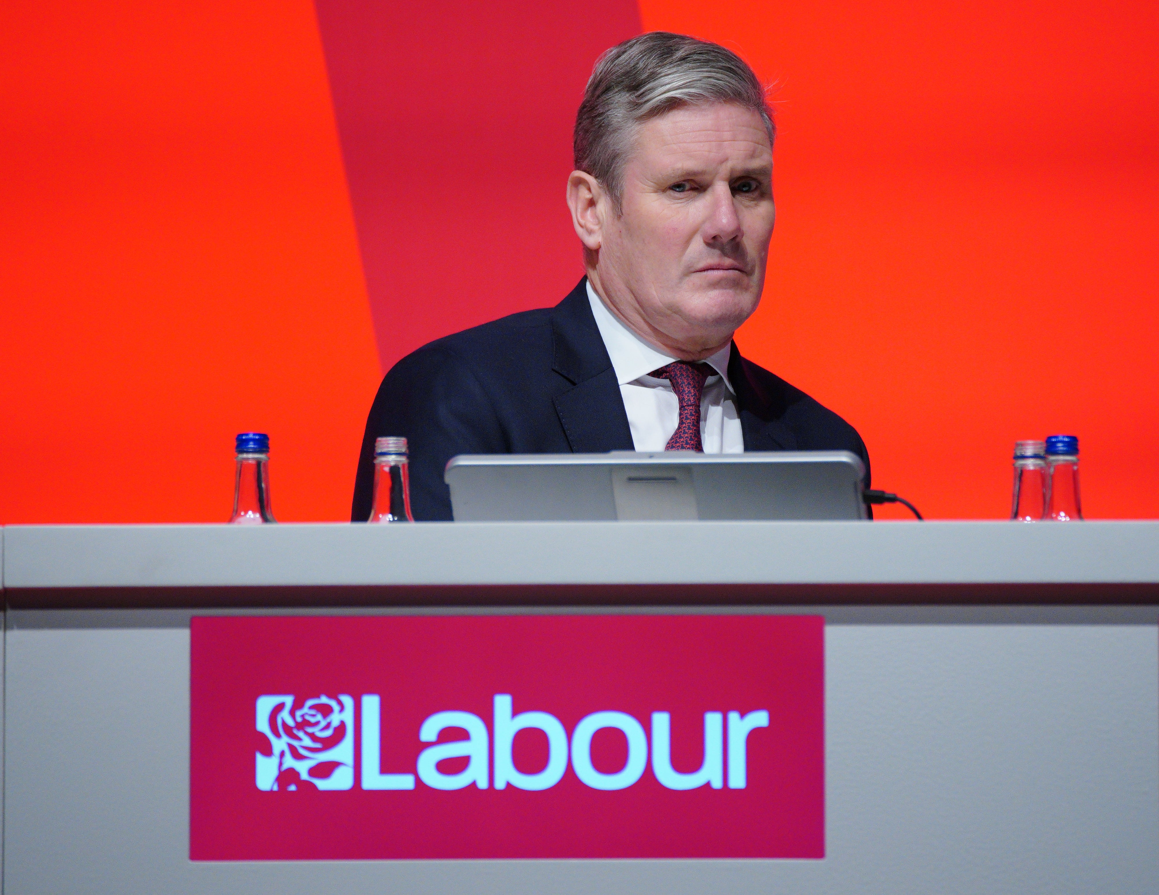 Party leader Sir Keir Starmer listens to shadow chancellor Rachel Reeves (Peter Byrne/PA)
