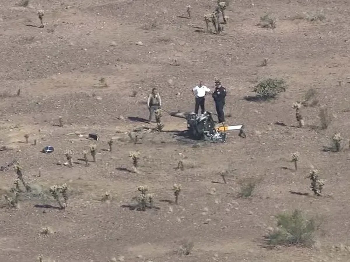 Helicopter with two people on board crashes in Arizona desert