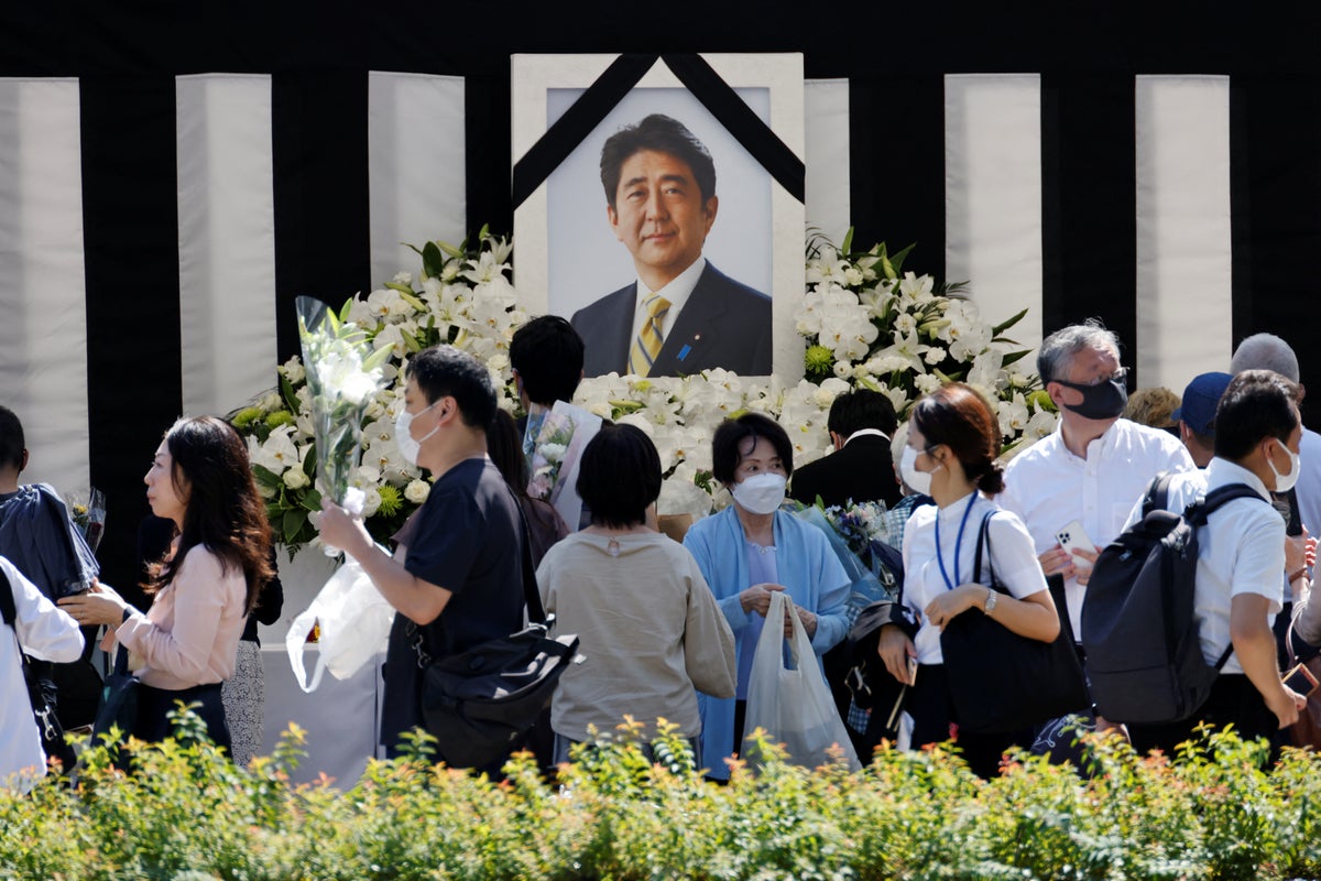Shinzo Abe funeral – live: Japan and allies honour slain ex-PM amid protests and tight security