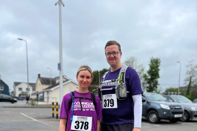 Nursery nurse Hannah Evans will run the TCS London Marathon for the British Heart Foundation with her brother-in-law Mike Drakeford (Family handout/BHF/PA)