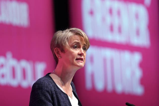 Shadow home secretary Yvette Cooper speaking during the Labour Party Conference at the ACC Liverpool. Picture date: Tuesday September 27, 2022 (Stefan Rousseau/PA)