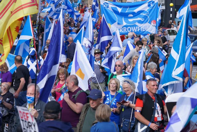 <p>Support for independence has dipped (Jane Barlow/PA)</p>