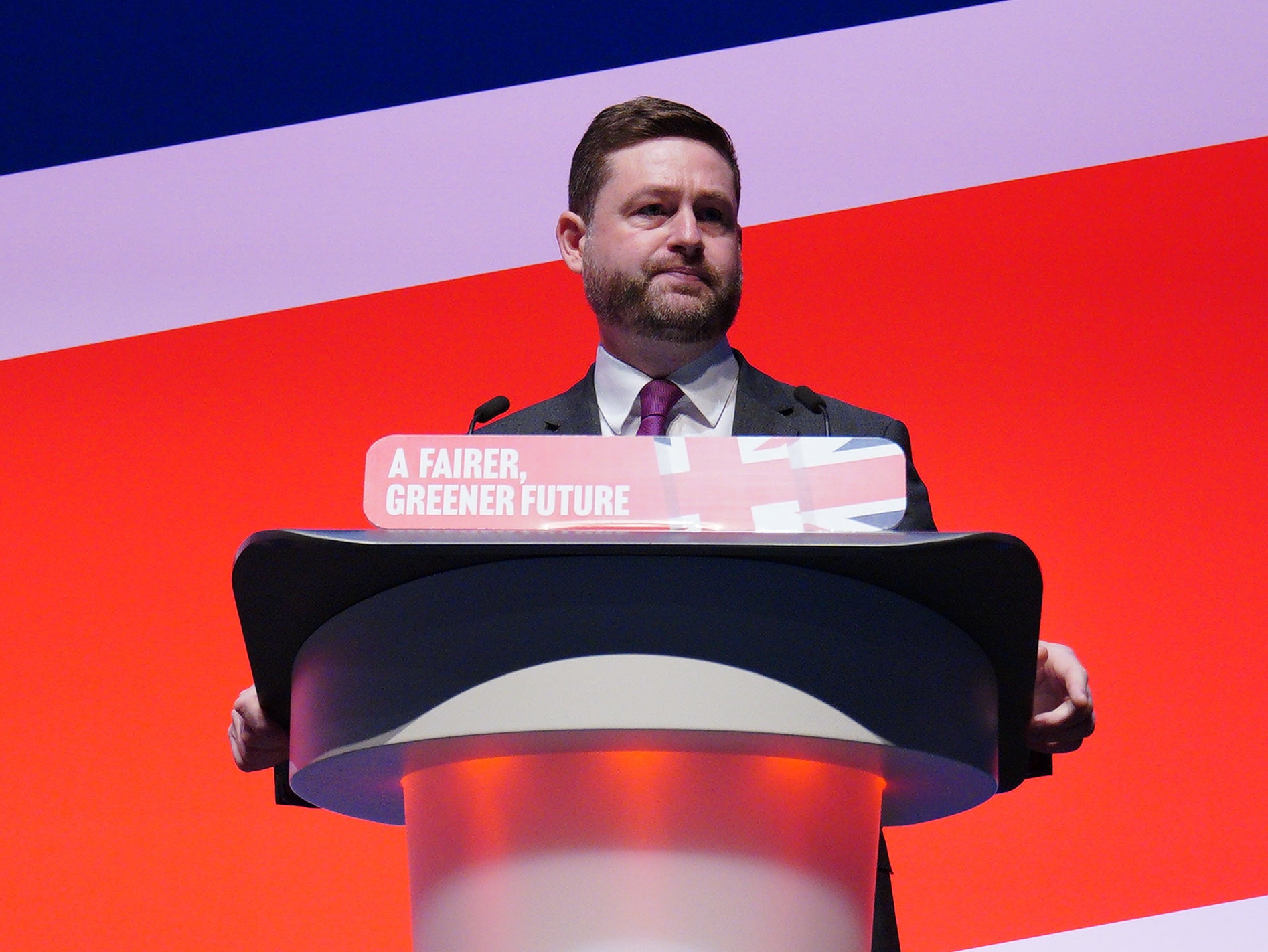 Shadow environment secretary Jim McMahon speaks during the Labour conference (Peter Byrne/PA)