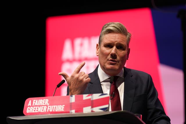 <p>Keir Starmer spoke of Labour’s position in the centre ground</p>