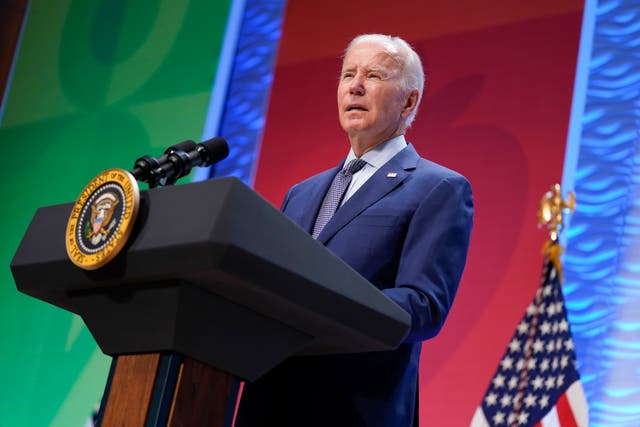 <p>President Joe Biden speaks during the White House Conference on Hunger, Nutrition, and Health, at the Ronald Reagan Building, Wednesday, Sept. 28, 2022, in Washington. (AP Photo/Evan Vucci)</p>