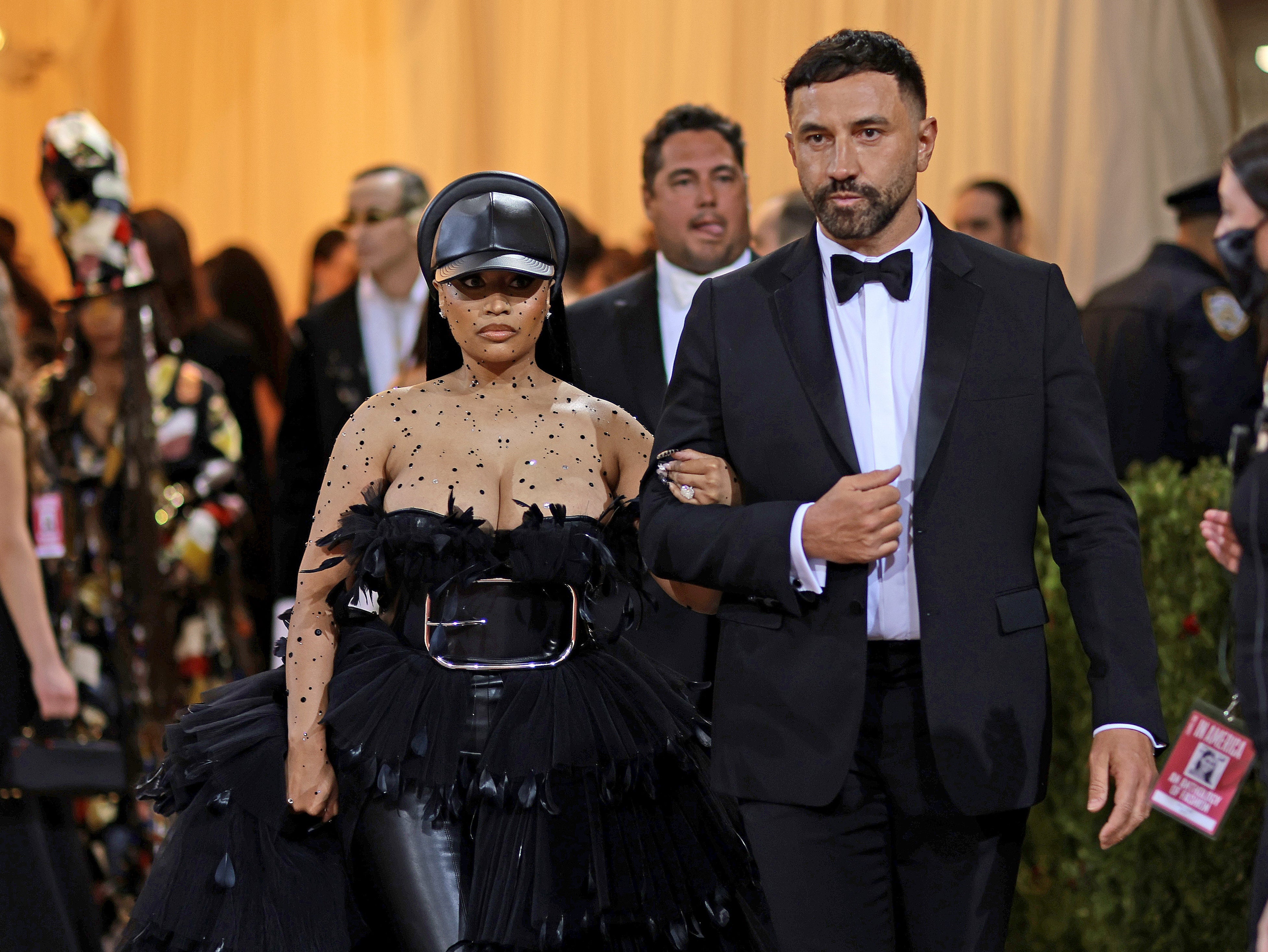 Nicki Minaj and Riccardo Tisci attend The 2022 Met Gala Celebrating "In America: An Anthology of Fashion" at The Metropolitan Museum of Art on May 02, 2022
