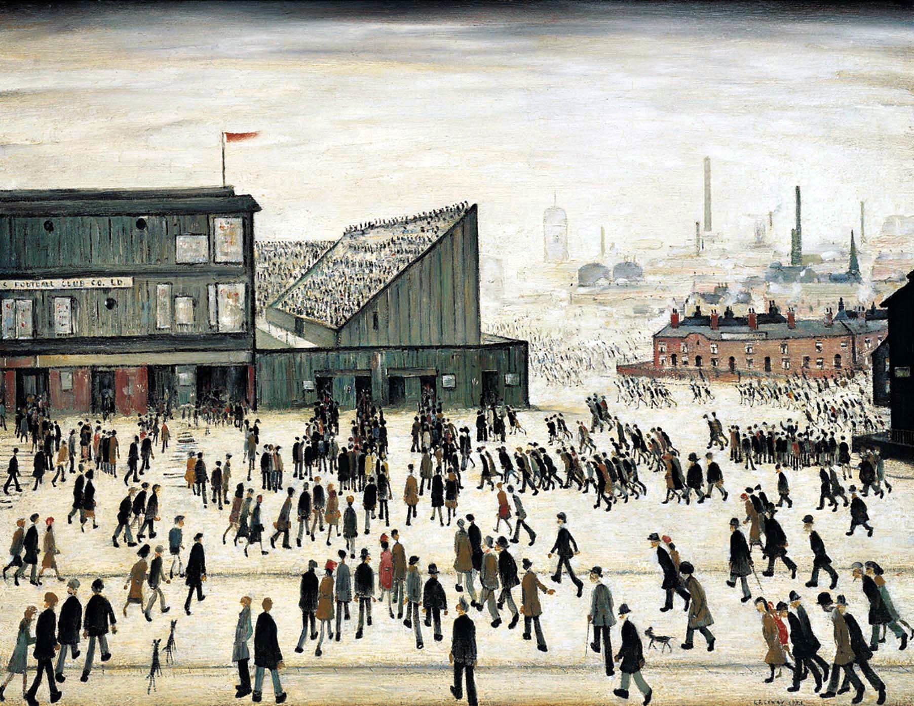 Going to the Match which was bought by the Professional Footballers Association for 1,926,500 including buyer s premium at Sotheby’s in London Wednesday 1 December 1999 – a record price at auction for a Lowry and any modern British painting (PA)