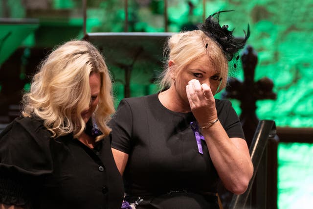 Archie Battersbee’s mother Hollie Dance (right), pictured during the funeral of her son, said she has received death threats (Joe Giddens/ PA)