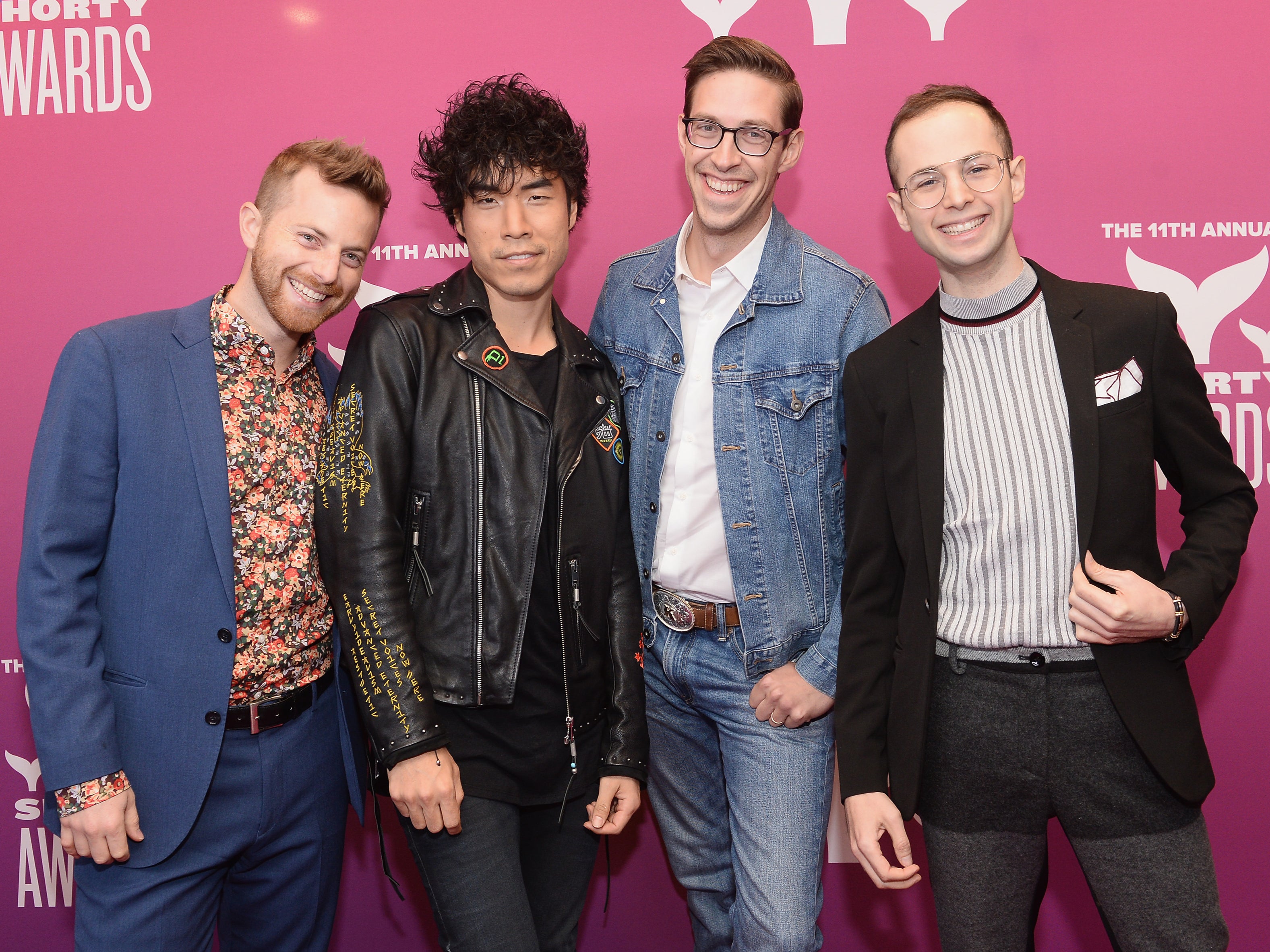 Ned Fulmer, Eugene Lee Yang, Keith Habersberger, and Zach Kornfeld (left to right) of The Try Guys attend the 11th Annual Shorty Awards on 5 May 2019 in New York City