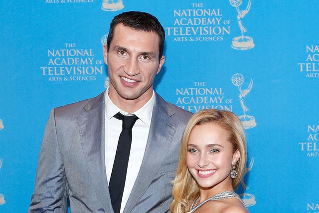 <p>Boxer Wladimir Klitschko and actress/model Hayden Panettiere attend the 34th Annual Sports Emmy Awards Reception at Frederick P. Rose Hall, Jazz at Lincoln Center on May 7, 2013 in New York City. (Photo by Jemal Countess/Getty Images)</p>