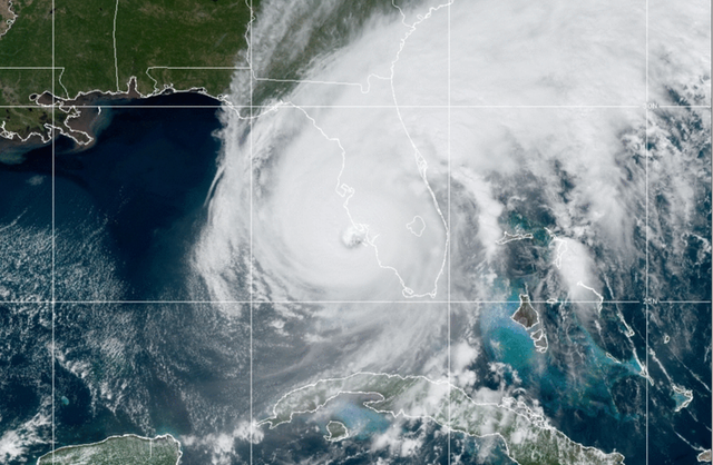 <p>Hurricane Ian as it hit Florida on Wednesday as a Category 4 storm </p>