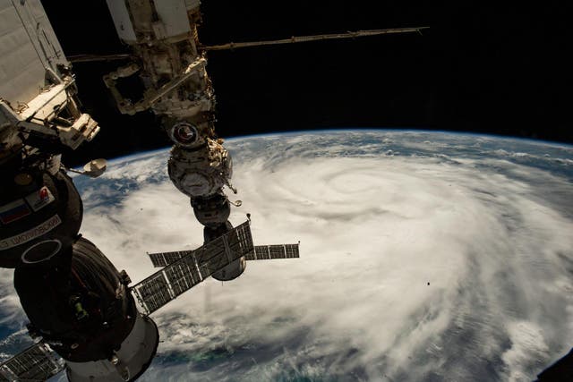 <p>Hurricane Ian as seen from the International Space Station on 26 September, 2022</p>