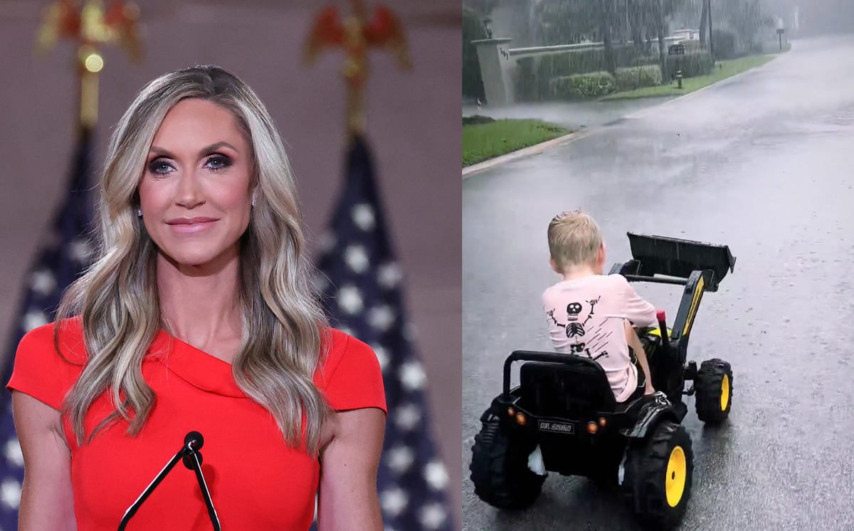 Lara Trump sparks anger after sharing video of son driving toy car outside during Hurricane Ian