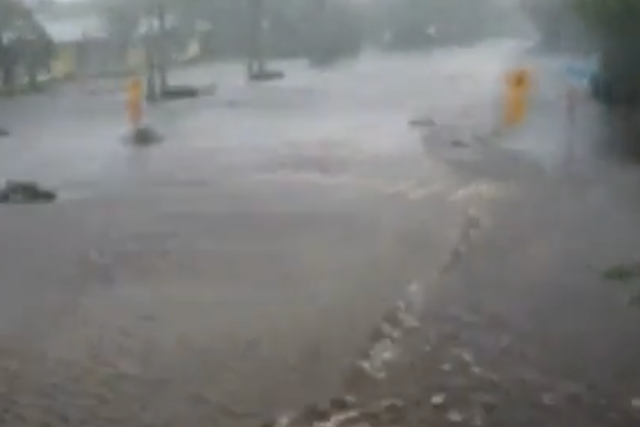 <p>Traffic cam footage on Sanibel Island, Florida shows floodwaters pushing in rapidly during Hurricane Ian</p>