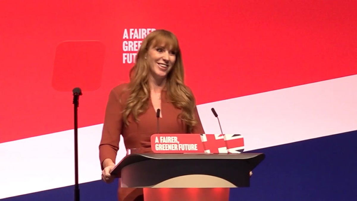 Angela Rayner mocks Liz Truss’s pork market quote during party conference speech