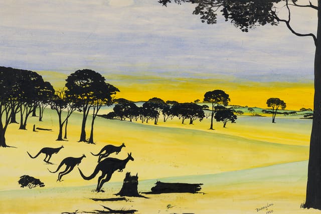 Bounding For Home by Barry Loo is a famous example of Carrolup art (The HerbertMayer Collection of Carrolup Artwork,Curtin University Art Collection/PA)