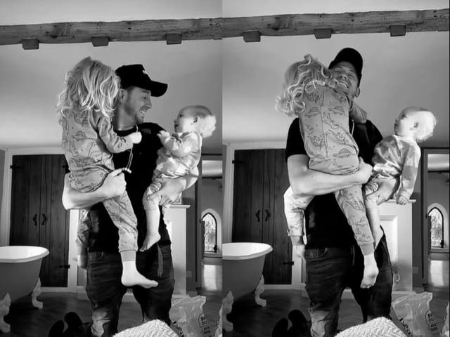 <p>Joe Swash returns home</p>