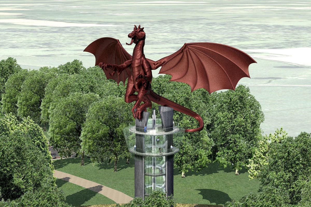 Art dealers used cancer charity funds on the project to build a giant dragon statue