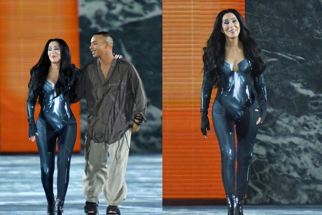 <p>Cher does finale walk during Balmain show</p>