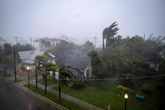 <p>Gusts from Hurricane Ian hit in Punta Gorda, Florida on September 28, 2022. </p>