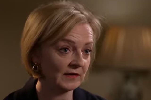 <p>Liz Truss gives an interview to Sky News on 29 September 2022 </p>
