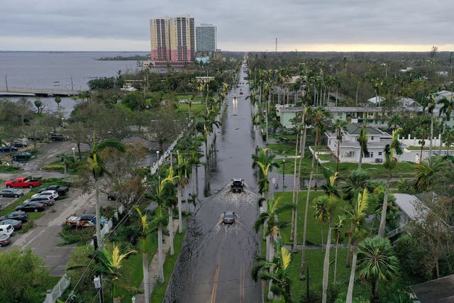 <p>A view of Fort Myers, Florida, after Hurricane Ian passed through </p>